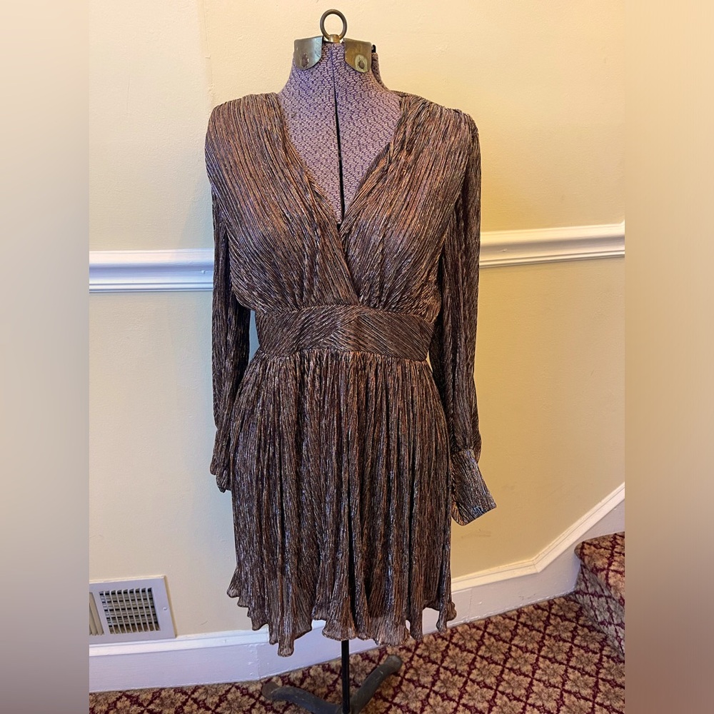 Maje copper metallic dress size 42